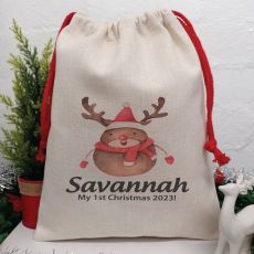 Personalised Christmas Sack 40cm  - Reindeer
