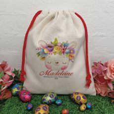 Personalised Easter Sack Hunt Bag 30cm  - Flower Bunny