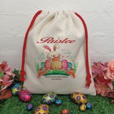 Personalised Easter Sack Hunt Bag 30cm  - Happy Eggs