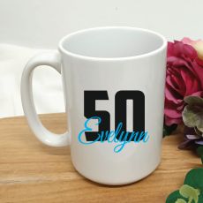 Personalised 50th Birthday Coffee Mug 15oz