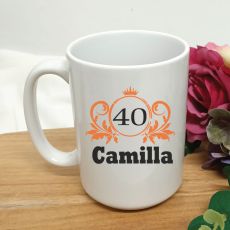 Personalised 40th Birthday Princess Coffee Mug 15oz