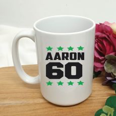 Personalised 60th Birthday Coffee Mug 15oz Star