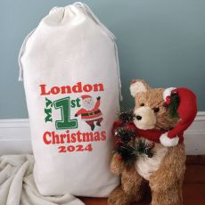 1st Christmas Personalised Sack 80cm  - Santa