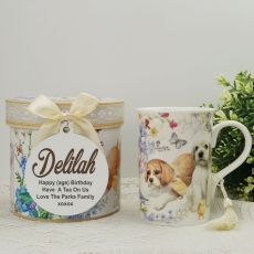 Birthday Mug with Personalised Gift Box Puppy