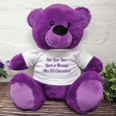 Custom Text Message Bear Purple 40cm
