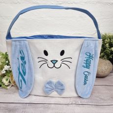 Bunny Easter Basket Tote Bag - Blue