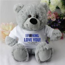 Love You Naughty Valentines Bear - Grey