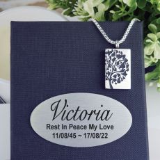 Family Tree Urn Pendant Necklace in Personalised Box