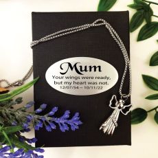 Angel Memorial Urn Cremation Ash Necklace In Personalised Box