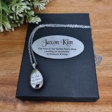 Dad Teardrop Urn Pendant Necklace in Personalised Box