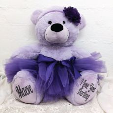 Personalised Ballerina Teddy Bear 40cm Plush Lavender