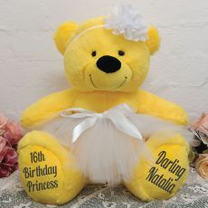 16th Birthday  Ballerina Teddy Bear 40cm Plush Yellow