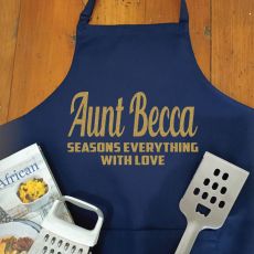 Aunt Personalised  Apron with Pocket - Navy