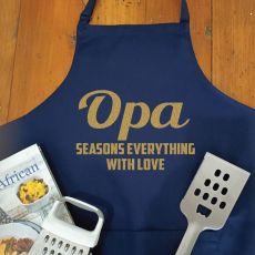 Grandpa Personalised  Apron with Pocket - Navy