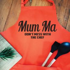 Mum Personalised  Apron with Pocket - Orange