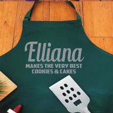 Personalised Apron with Pocket - Pea Green
