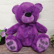 18th Birthday Teddy Bear 40cm Purple Plush