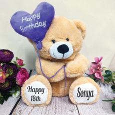 Personalised 18th Birthday Bear with Balloon
