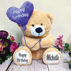 Personalised Happy Birthday Bear with Balloon