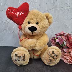 I Love You Valentines Day Bear with Heart Balloon