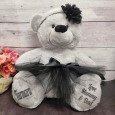 Personalised Ballerina Teddy Bear 40cm Plush Grey