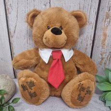 Brown Baby Boy Bear with Red Tie 30cm