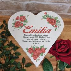Wooden Birthday Heart Gift Box Red Rose
