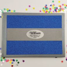 Birthday Personalised  Glitter Guest Book- Blue