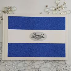 Personalised 30th Birthday Guest Book- Blue Glitter