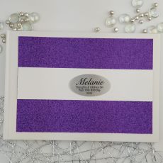 Personalised 16th Birthday Guest Book- Purple Glitter