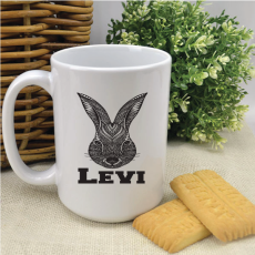 Personalised Easter Coffee Mug - Aztec Bunny
