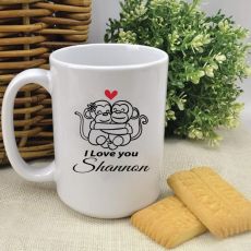 Personalised Love Monkey Valentines Coffee Mug
