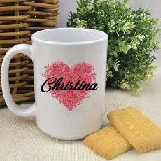 Personalised Floral Heart Coffee Mug