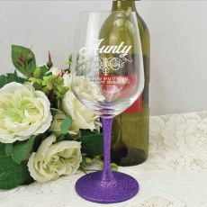 Aunt Engraved Personalised Wine Glass 450ml