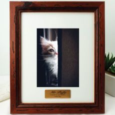 Pet Memorial Personalised Photo Frame Mahogany Wood