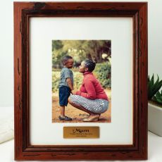 Mum Personalised Photo Frame Mahogany Wood