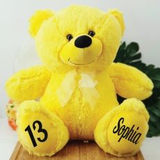 Personalised 13th Birthday Teddy Bear 40cm Plush  Yellow